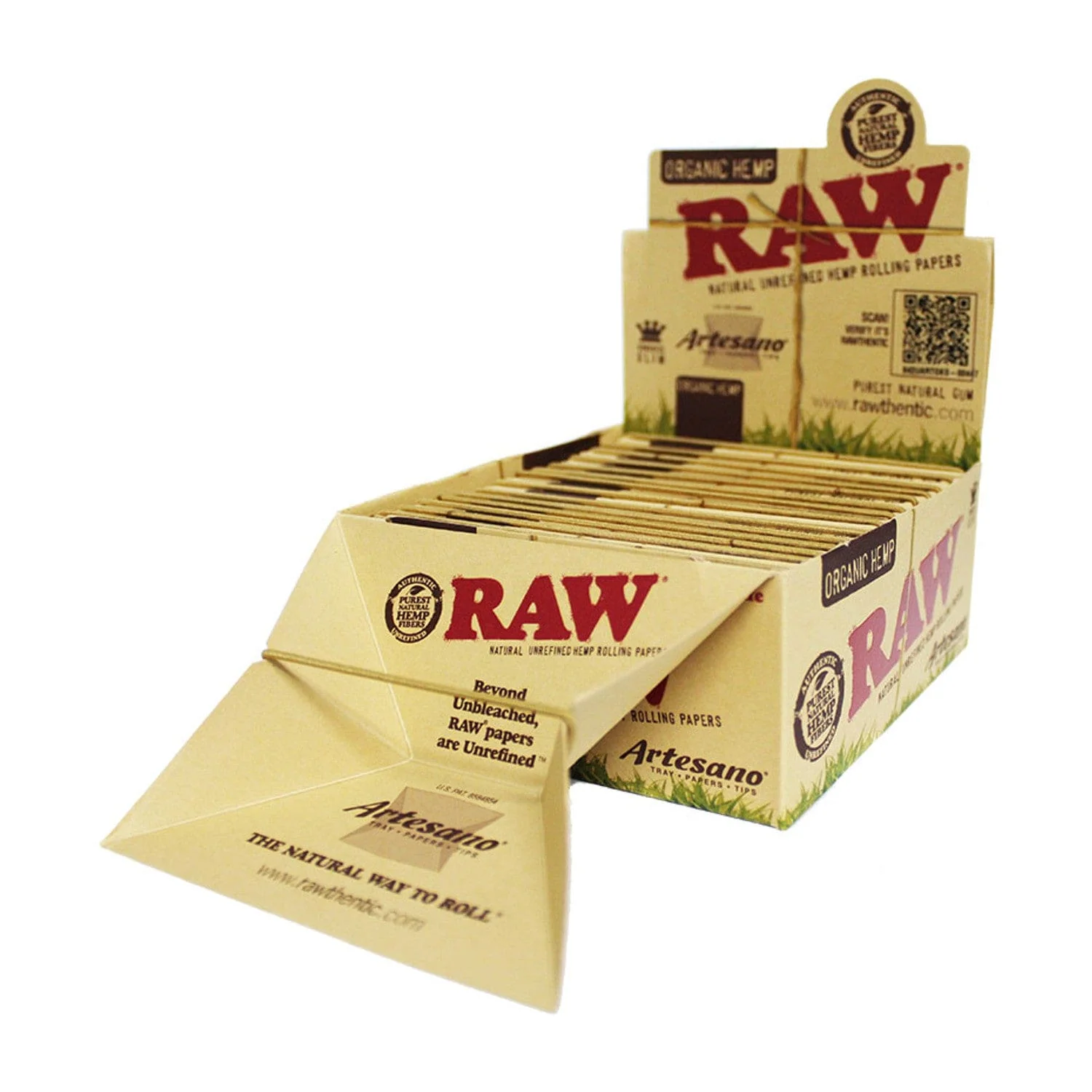 RAW Tray organic hemp artesano king size slim papers tips 982901677