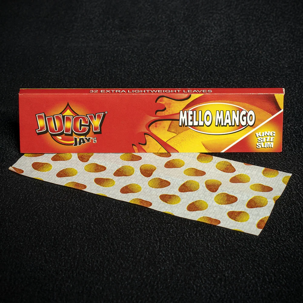 juicy jays king size slim rolling papers mello mango a