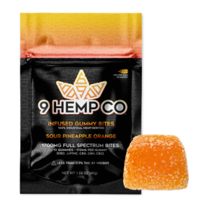 9 Hemp Co Infused Gummies Bites Sour Pineapple Orange