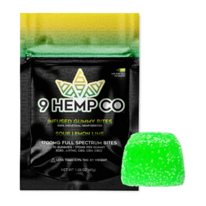9 Hemp Co Infused Gummies Bites Sour lemon Lime