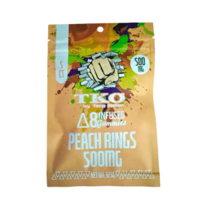 TKO Delta 8 Infused Gummies Peach Rings 500Mg