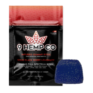 9 Hemp Co Infused Gummies Bites Sour Black Lemonade