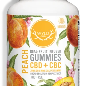 WYLD CBD Broad Spectrum CBD + CBC Gummies: Peach 600mg