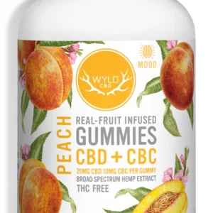 WYLD CBD Broad Spectrum CBD + CBC Gummies: Peach 1200 mg