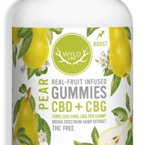 WYLD CBD Broad Spectrum CBD + CBG Gummies: Pear 1200 mg