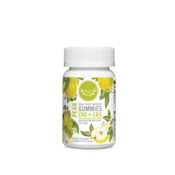 WYLD CBD Broad Spectrum CBD + CBG Gummies: Pear 300mg
