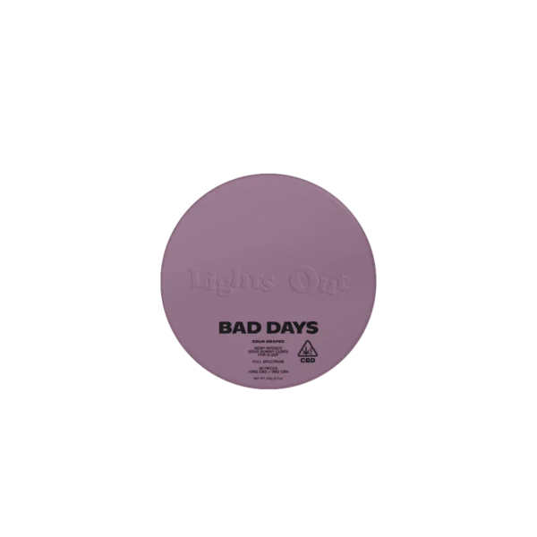 Bad Days Full Spectrum Lights Out CBD + CBN Gummies: Sour Grape 450 mg