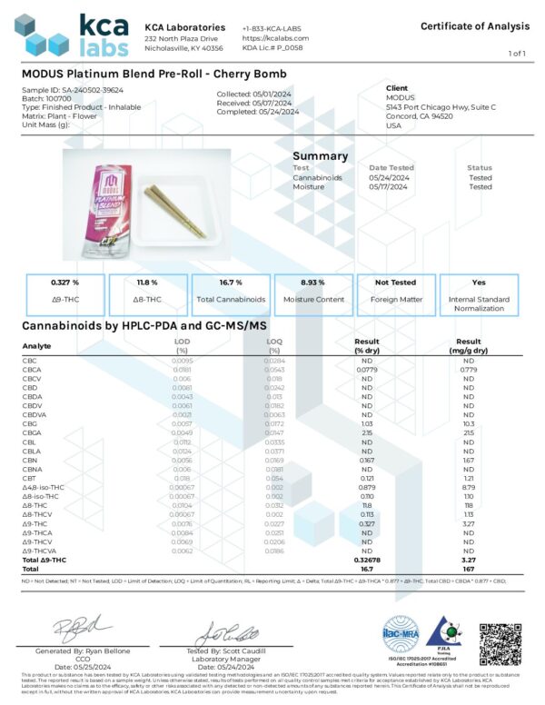 MODUS | PLATINUM BLEND PREROLLS - Cherry Bomb - Image 2