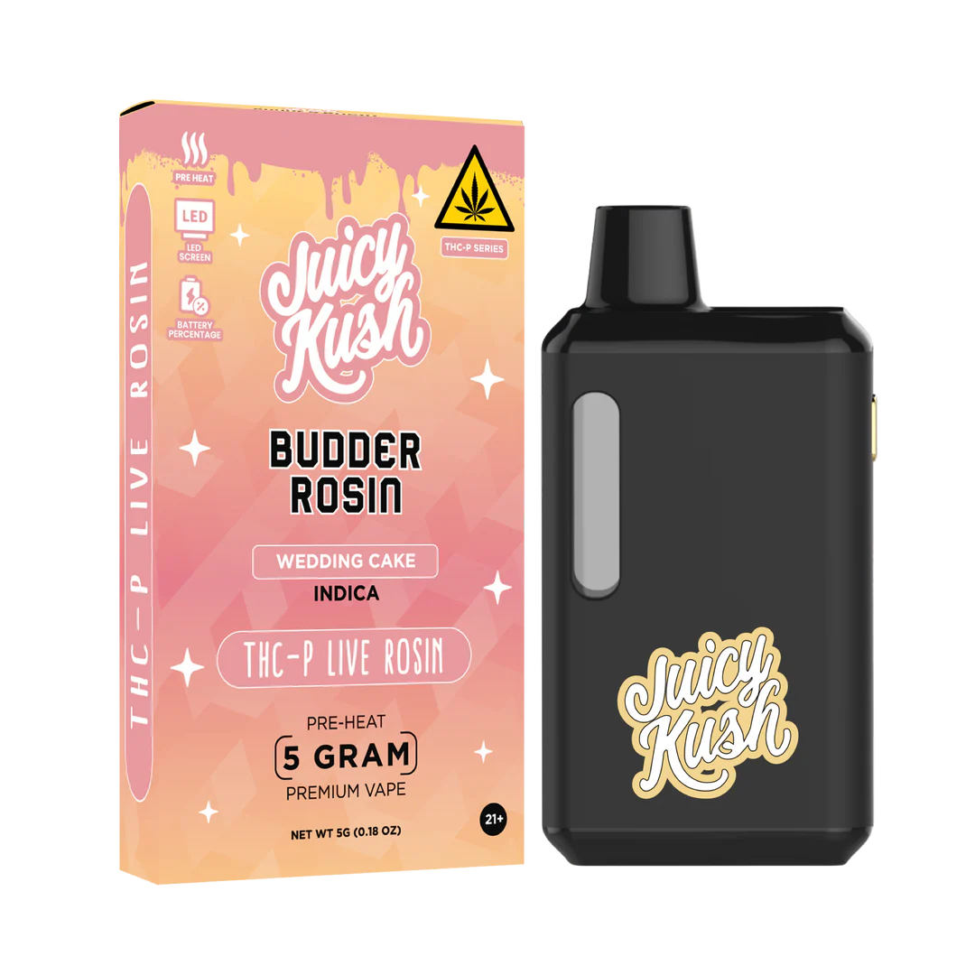 JUICY KUSH BUDDER ROSIN THC-P LIVE ROSIN 5G : WEDDING CAKE