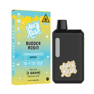 JUICY KUSH BUDDER ROSIN THC-P LIVE ROSIN 5 G: HAWAIIAN SNOWCAP