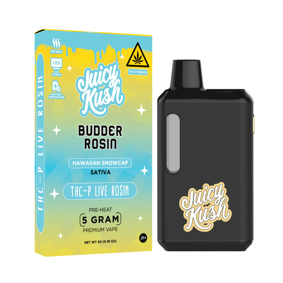 JUICY KUSH BUDDER ROSIN THC-P LIVE ROSIN 5 G: HAWAIIAN SNOWCAP