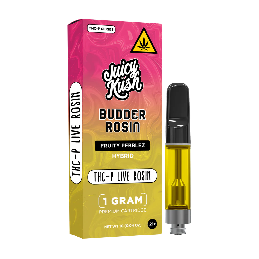 JUICY KUSH BUDDER ROSIN THC-P LIVE ROSIN 1 G CART: FRUITY PEBBLEZ