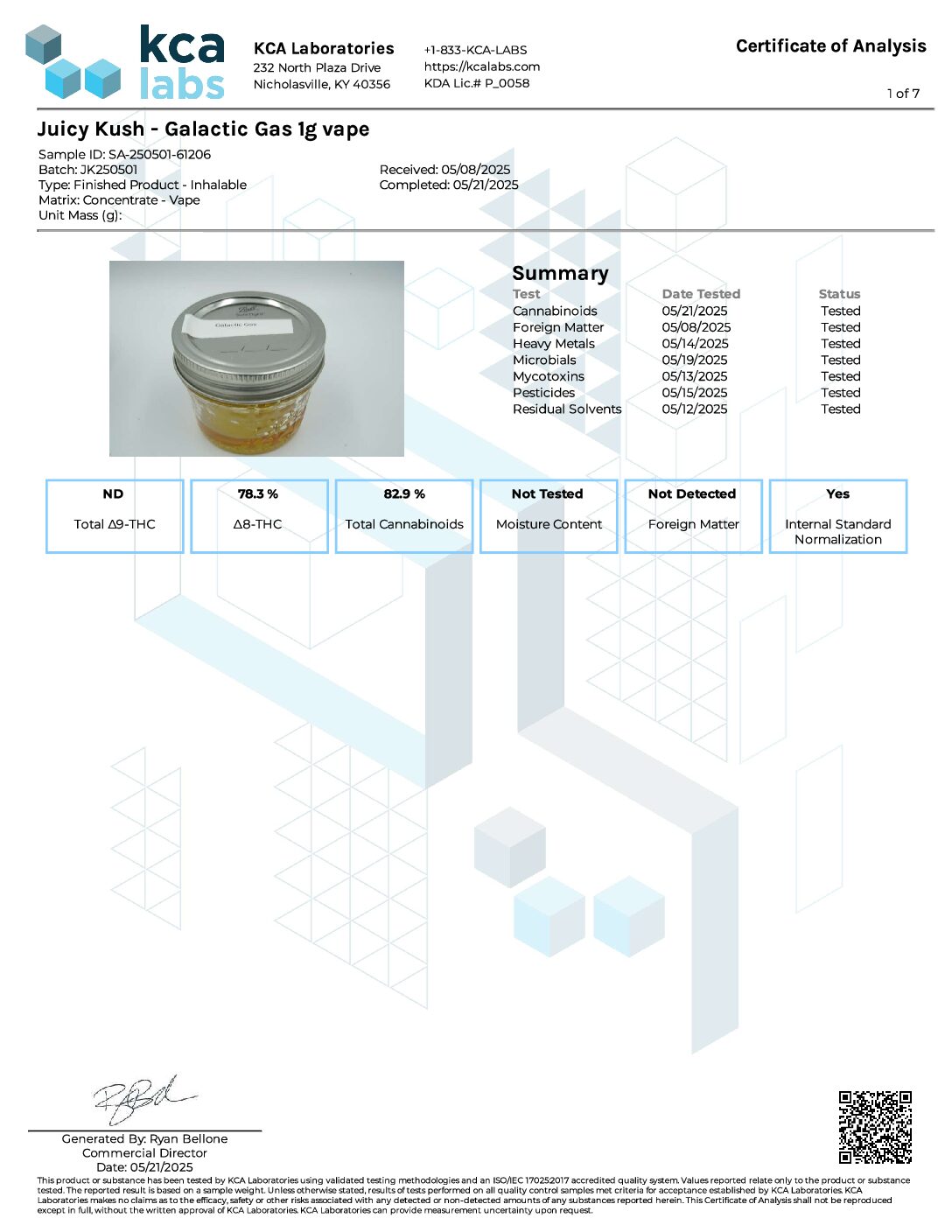 JUICY KUSH BUDDER ROSIN THC-P LIVE ROSIN 1 G : GALACTIC GAS - Image 2
