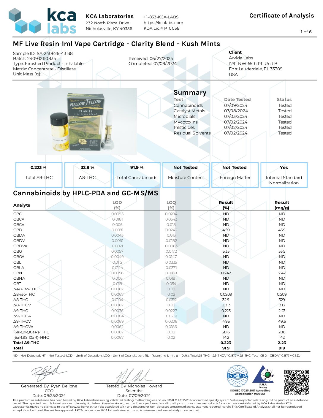 MELLOW FELLOW CLARITY LIVE RESIN BLEND: D8 + CBN + THCV + CBD + CBG - KUSH MINTS - Image 2