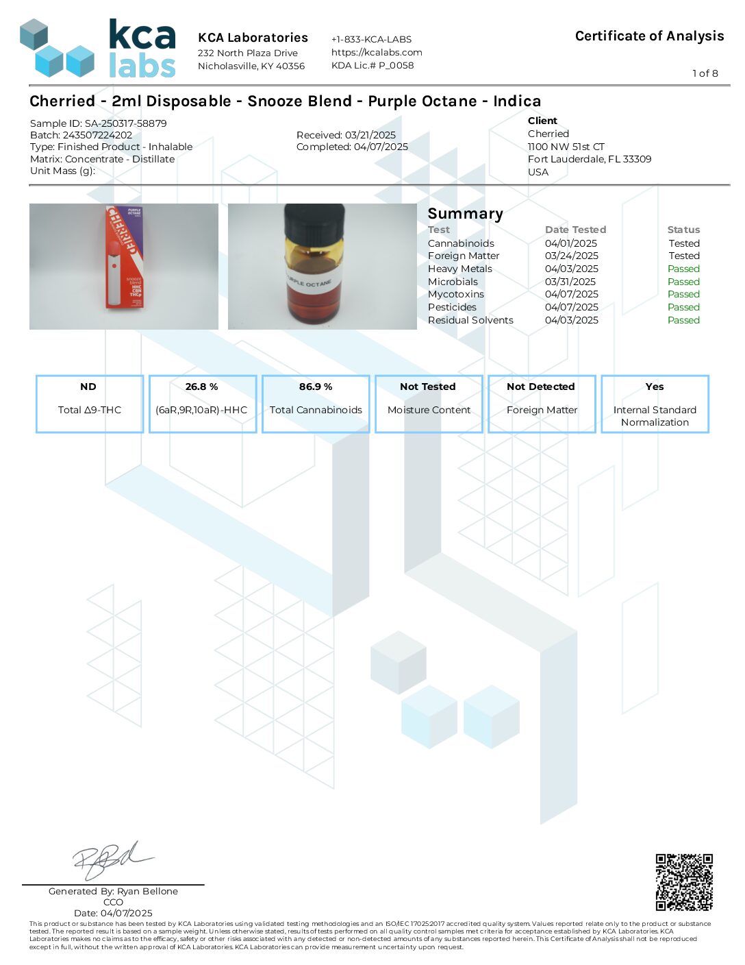 CHERRIED SNOOZE BLEND - HHC + CBN+ THC-P : PURPLE OCTANE - Image 2