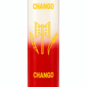 Chango red and white Orisha candle