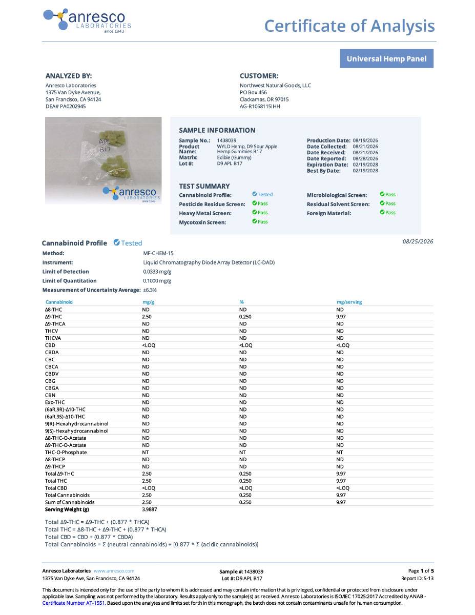 Wyld | Delta 9 Hemp THC Gummies - Sour Apple - Image 2