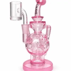 Crave pink glass mini rig with banger