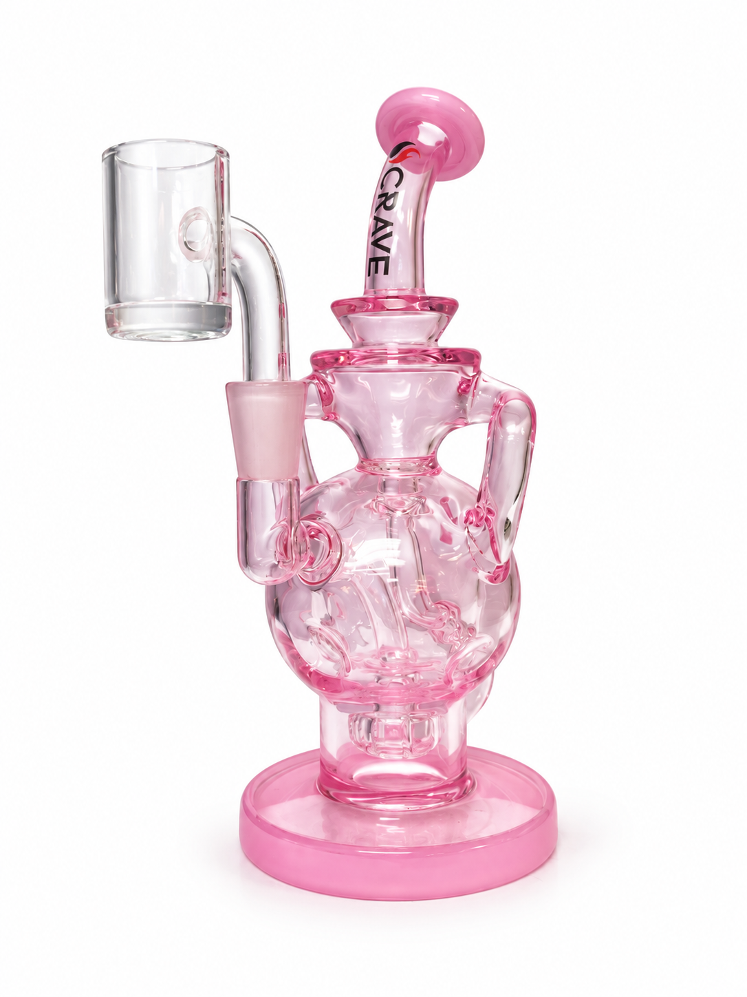 Crave pink glass mini rig with banger