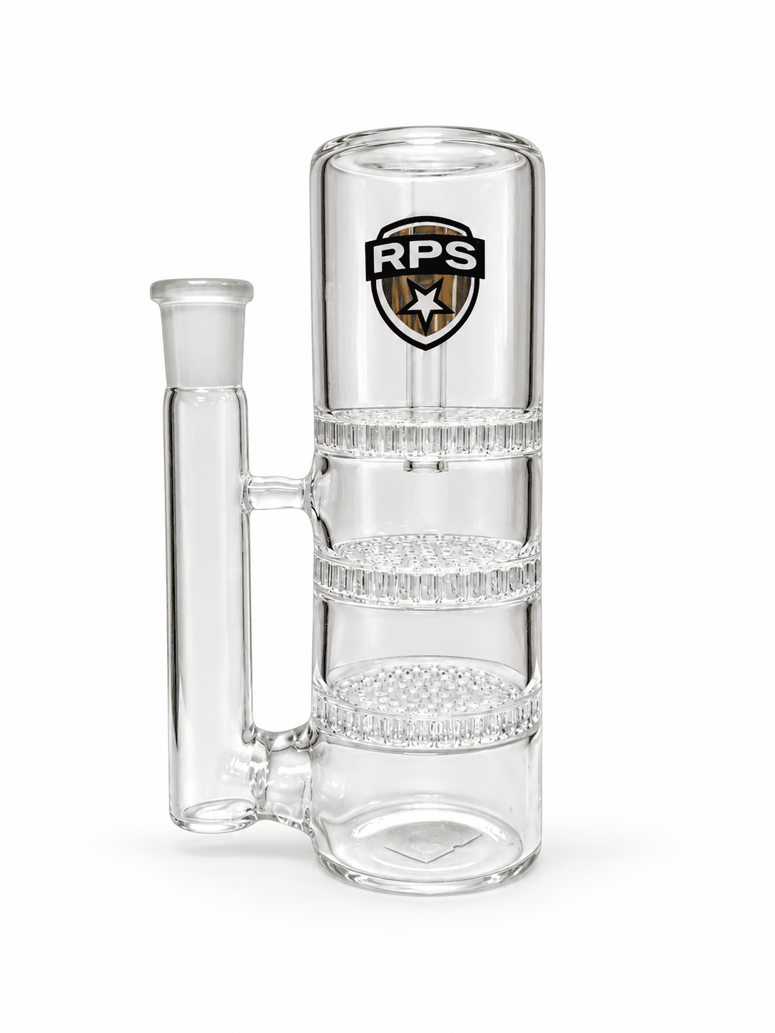 RPS triple honeycomb clear glass water pipe