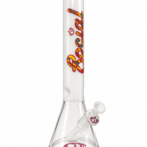 Social white beaker glass water pipe