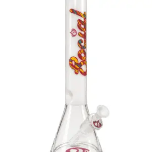 Social white beaker glass water pipe