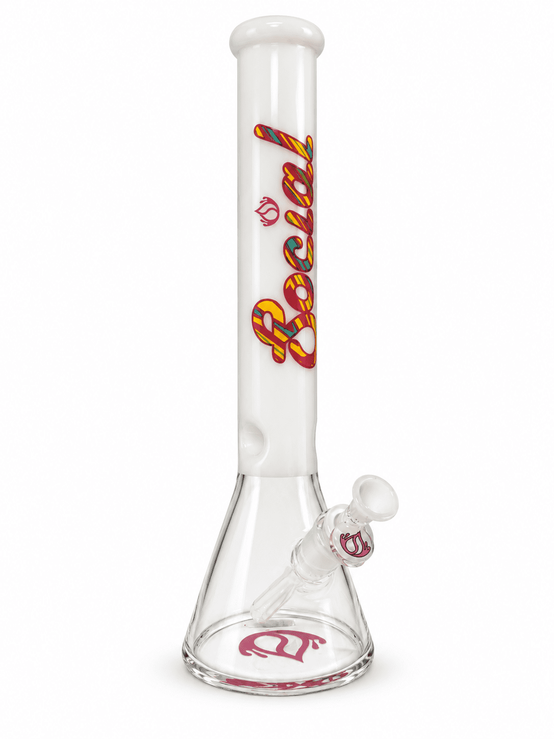 Social white beaker glass water pipe