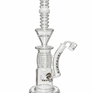 Tsunami sculpted clear glass rig