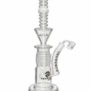 Tsunami sculpted clear glass rig