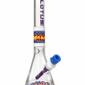 Lotus white swirl beaker glass water pipe