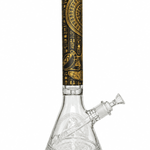 Egyptian black and gold beaker glass water pipe