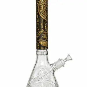 Egyptian black and gold beaker glass water pipe