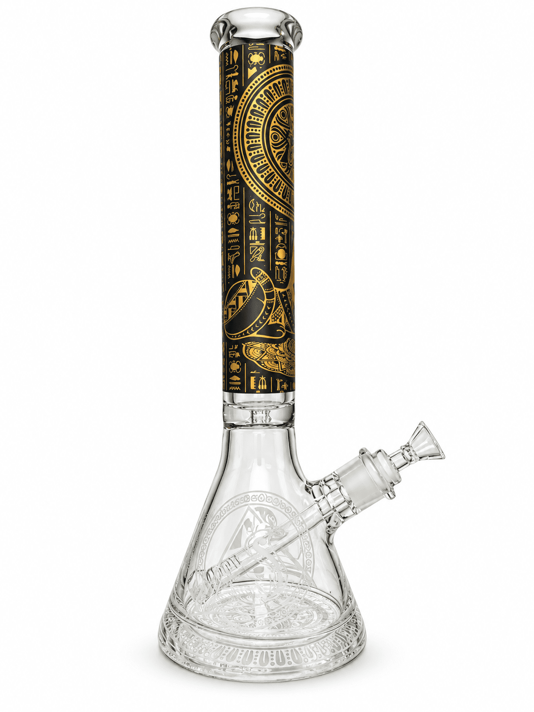 Egyptian black and gold beaker glass water pipe