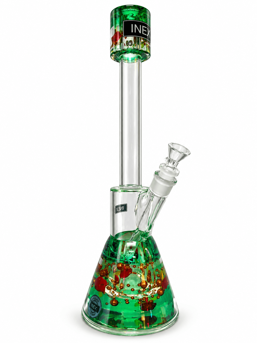 INEX green decorative beaker glass water pipe