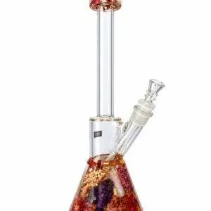 INEX amber floral beaker glass water pipe