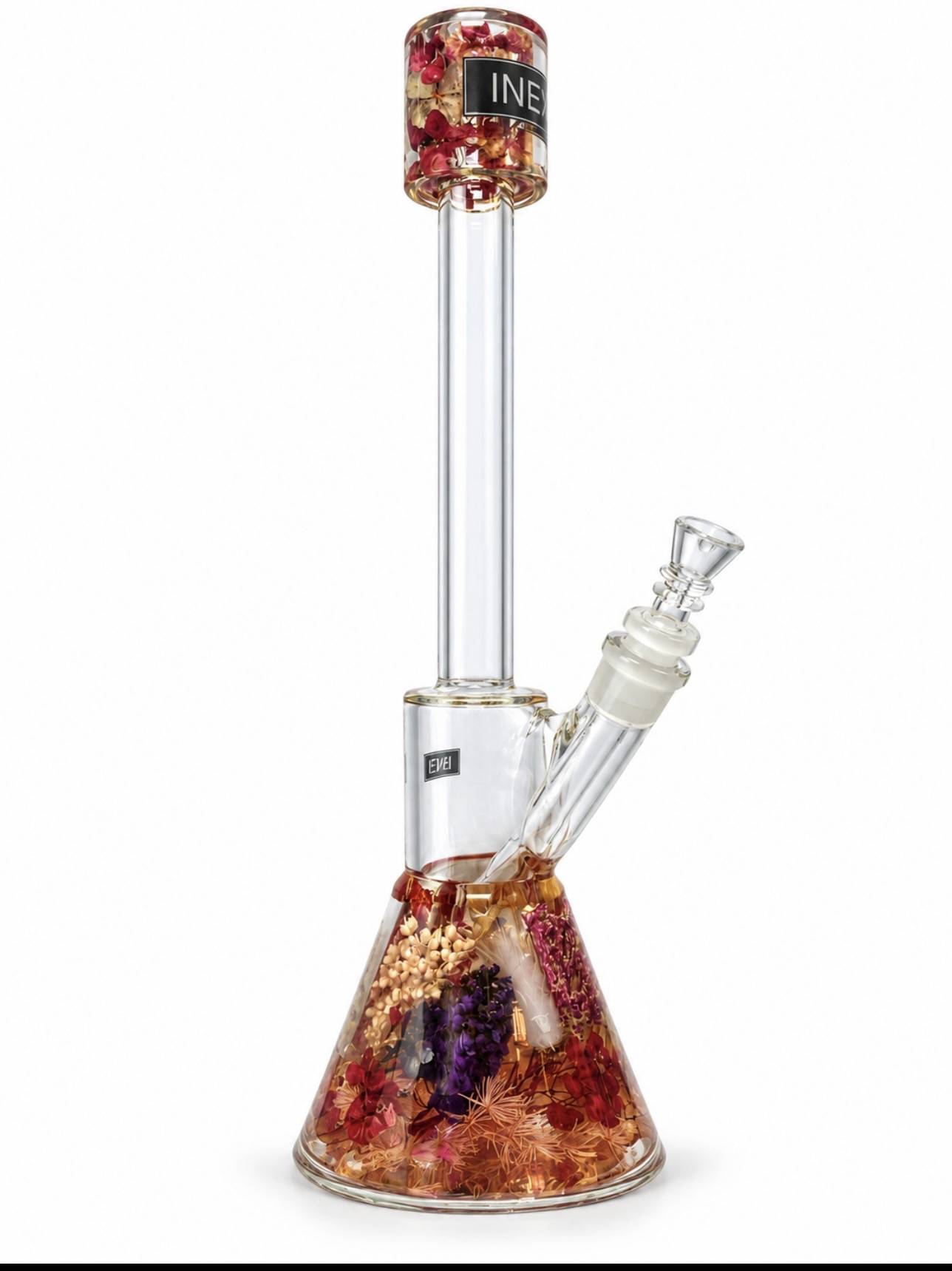 INEX amber floral beaker glass water pipe