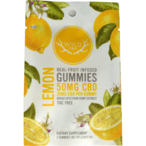 wyld real fruit infused gummies 50mg cbd lemon 2gummies b