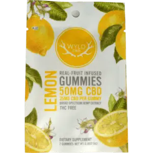 wyld real fruit infused gummies 50mg cbd lemon 2gummies b